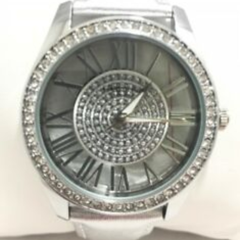 Kenneth Cole Silver Ladies Roman Watch White Band